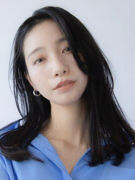 アース 鶴見店(HAIR&MAKE EARTH) かきあげバング×黒髪ワンカール