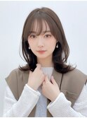 くびれヘア 顔周りレイヤーカット 透明感カラーシースルーバング
