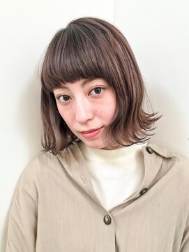 ダブ アオヤマ(DaB AOYAMA) 【DaB】オン眉切りぱなしボブ＆デジタルパーマ（ワンカール）