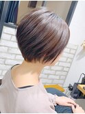 スッキリ丸みショート×ハイライトカラー