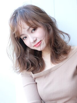 アルバム 銀座(ALBUM GINZA) モテフェミニン_アッシュブラウンネオウルフ外ハネボブ_37018