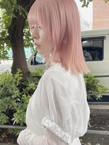 リンドトウキョウ ウメダ(LINDO TOKYO)&nbsp;ミディアム×ホワイトピンク/Wカラー/艶カラー/ピンクカラー