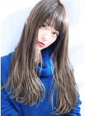 【シースルー前髪☆ラベンダーベージュ】スモーキーグレージュ