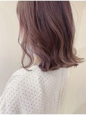 切りっぱなしボブ×ラベンダーミルクティーカラー★中村大輔