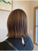 切りっぱなしボブ×ラベンダーアッシュ