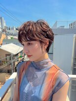 ロンド パルティール 大宮(Lond partir)&nbsp;斜めバンググレージュカラーシルキーべジュマッシュパーマ