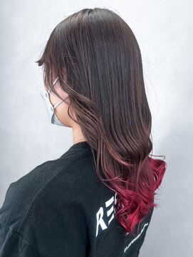 アイティーバイアルバム 松戸店(IT by ALBUM) 裾レッドロング_グレーベージュレイヤーロング_ba481432