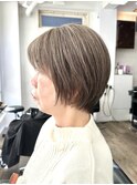 白髪ぼかし/脱白髪染めカラー/似合わせカット/ショートボブ