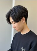 センターパートニュアンスパーマ韓国カルマパーマコンマヘア