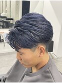 ブルーブラックカラー×フェザーショート