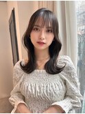 ツヤ髪コテまきヘア　韓国外ハネスタイル