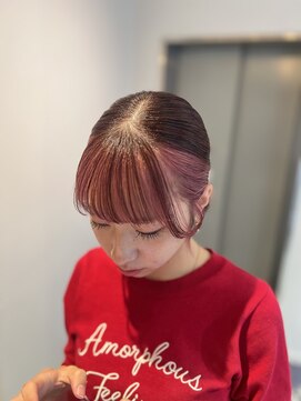 アヴァンスアンス 広島袋町店(AVANCE.ens) 【 pink color ×  Face framing 】