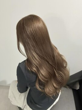 ノー バイ イオエ 西梅田(no. by ioe) ブリーチなしカラー/髪質改善/ミルクティーベージュ/小顔へア