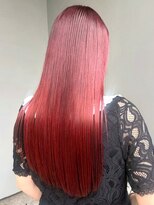 ナカオコアフュール(NAKAO COIFFURE)&nbsp;ハイトーン レッドカラー ダブルカラー ロングヘア ブリーチ