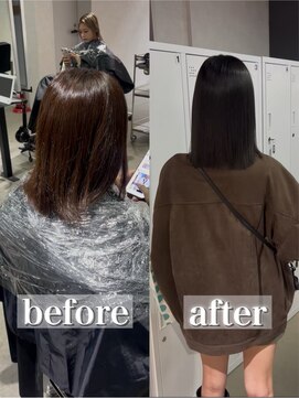 ザシェノンウメダ(THA CHAINON UMEDA) イメチェン/ピンクベージュ/アンブレラカラー/前髪/心斎橋