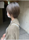 乾かしっぱなしマロンベージュショートボブ