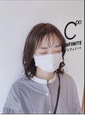 シースルーバング×ミディアムパーマスタイル