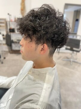 インタークロス 10代20代☆ツイストパーマショートマッシュアッシュブラウン