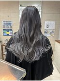 バレイヤージュブリーチカラーグレーアッシュ池袋2283