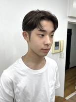 メンズカット コンマヘア センターパート ニュアンスパーマ