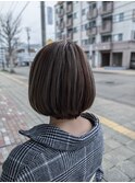 大人可愛いボブハイライト☆20、30、40代人気切りっぱなし透明感