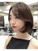 韓国ヘアーハッシュカットレイヤーカットグレージュブリーチ無し