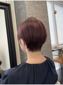 Aoヘアスタイル くびれショート×モーヴピンク