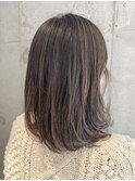 ハイライトで大人の透明感グレージュカラー!福岡ハイライト