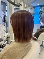 プランタン フォー ヘアー(printemps FOR HAIR) 外ハネBOB×切りっぱなし×ピンクベージュ