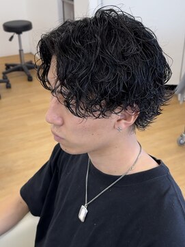 ビカム 名駅(become) 【黒髪サーフカールパーマ】メンズセンターパートウルフ名古屋