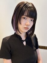 ビファインクーアヴェダ(Be fine coo AVEDA)&nbsp;まっすぐボブ/インナーカラー クリアパープル(ブリーチ2回)