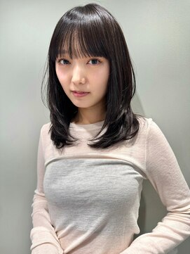 ミンクス 原宿店(MINX) ミディアムレイヤー  グレージュ 透明感カラー