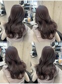 大人可愛いレイヤーカット+ネイビーグレー