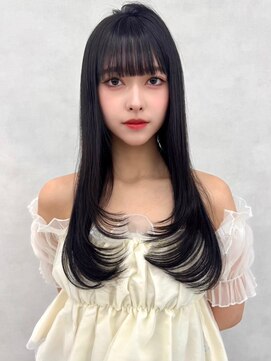 エジョン 三鷹店(Aejon) 三鷹吉祥寺ロングレイヤーボブレイヤーネイビーヘーゼル