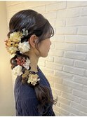 成人式　卒業式　ヘアアレンジ　ヘアセット　あみおろし