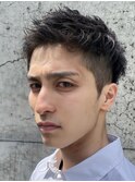 ビジネスショートツーブロックフェードスパイキーショート短髪