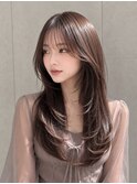 艶髪シアーブラウン/ナチュラルレイヤー/ハッシュカット