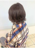 外ハネ/無造作/ミディアム/くせ毛風/暗めカラー/30代40代50代