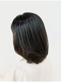 大人女性ストレートボブ　前上がりボブ　黒髪/暗髪/ツヤ髪/艶髪
