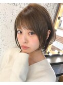 【Lond castillo】佐次田  小顔丸みショートボブペールベージュ