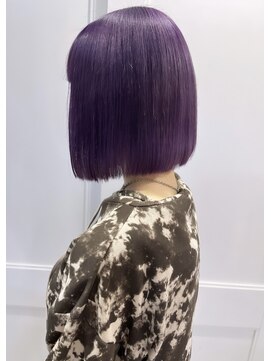 へアメイクワンプラス 四日市(HAIR MAKE ONEplus) 20代30代大人可愛いブルーラベンダーくびれボブ耳掛け透明感