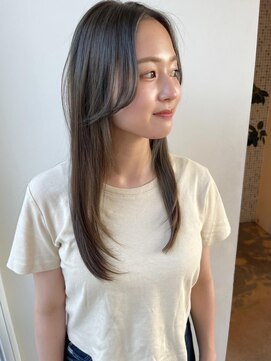 トップヘアー スパアンドリラクゼーション 安城(spa&relaxation) 透明感カラーと顔まわりレイヤー/カーキベージュ