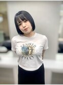 【.eer/ディア】顔周りウルフ/ブルーブラック/切りっぱなしボブ