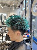 ターコイズクレイジーカラースパイキーショート