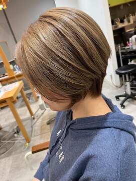エヌアンドエー 草加店(N&A) 大人ショート×髪質ケア#12 ダブルカラー丸みボブハイライト