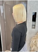 切りっぱなしボブ/抜きっぱなしブリーチ/20代30代40代/横浜