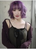 【表参道】ボブ、パープル、ラベンダー、ケアブリーチ