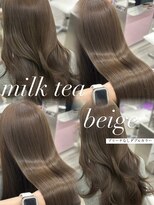 エヌアイ オモテサンドウ(ni omotesando)&nbsp;大人気！ブリーチなしダブルカラー ミルクティーベージュ