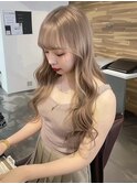 ブリーチ/イメチェン/ホワイトブロンド/外ハネボブ/美髪/