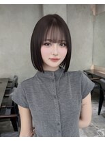 ロンドリゼル 札幌(Lond RiseL)&nbsp;オリーブグレー/前髪/ボブ/マロンベージュ/レイヤーカット/小顔